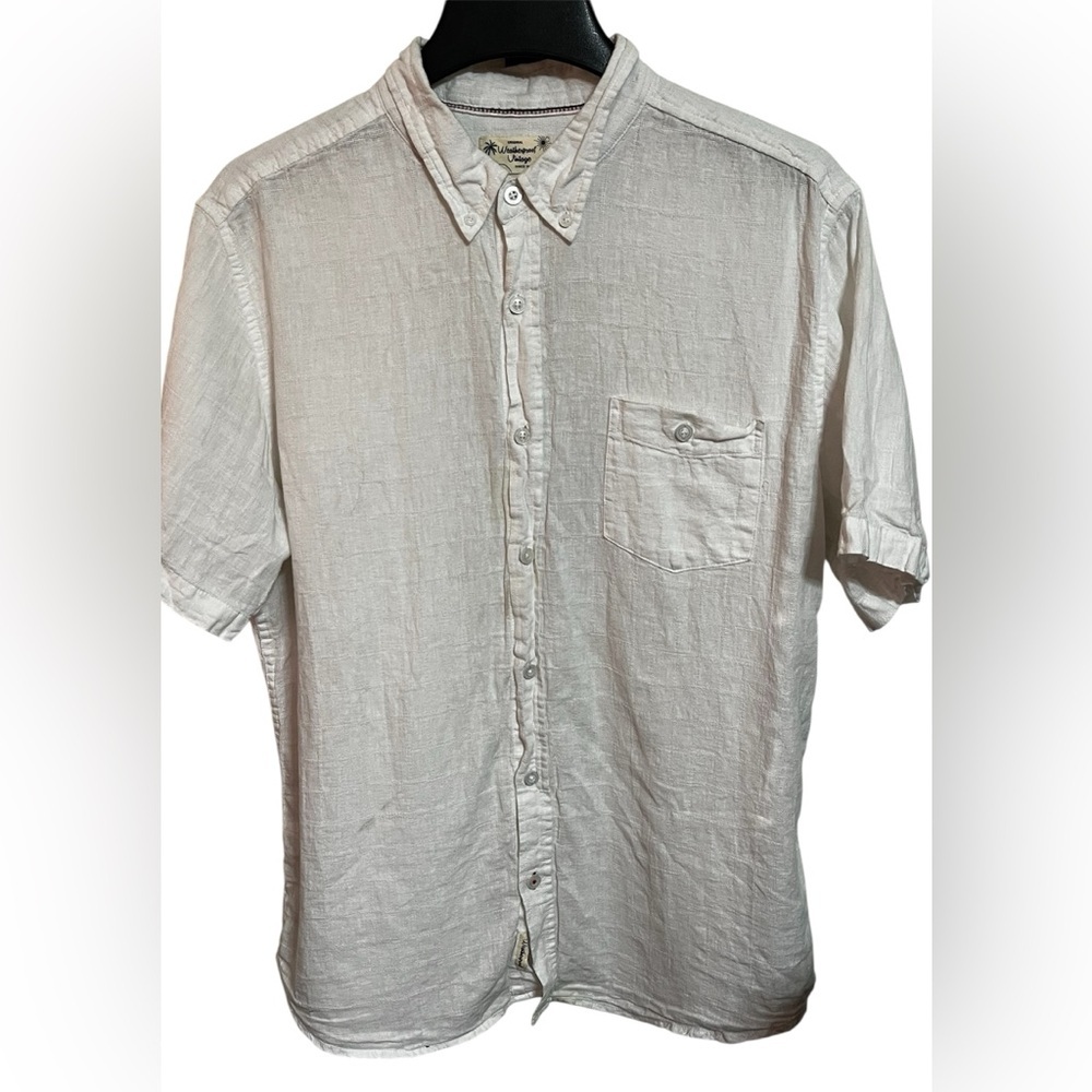 Original Weatherproof Vintage White Linen Blend Shirt Sz XL
